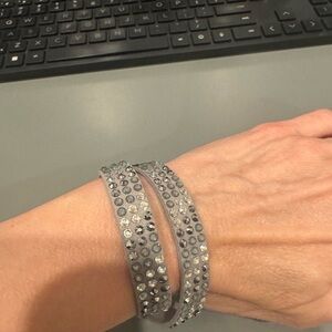 Touchstone Crystal Silver Wrapped Up Bracelet
